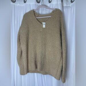 NWT Aerie Soft Tan V-Neck Sweater